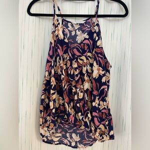 Market & Spruce Floral Print Tank Top - Purple and Pink